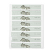 GLAMOROUS BLEEK BLAUW SILVER LOTUS MONOGRAM OMWIKKELBAAR ADRESLABEL (Vel)