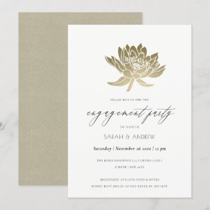 GLAMOROUS BLEEK GOLD WHITE KRAFT LOTUS VERLOVING KAART