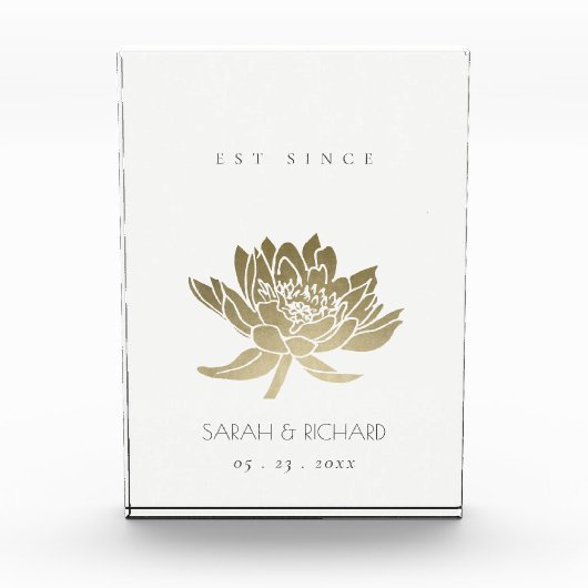 GLAMOROUS BLEEK GOLD WHITE LOTUS BEWAREN DE DATUM FOTOBLOKKEN (Voorkant)