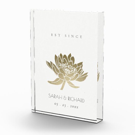 GLAMOROUS BLEEK GOLD WHITE LOTUS BEWAREN DE DATUM FOTOBLOKKEN (Rechts)