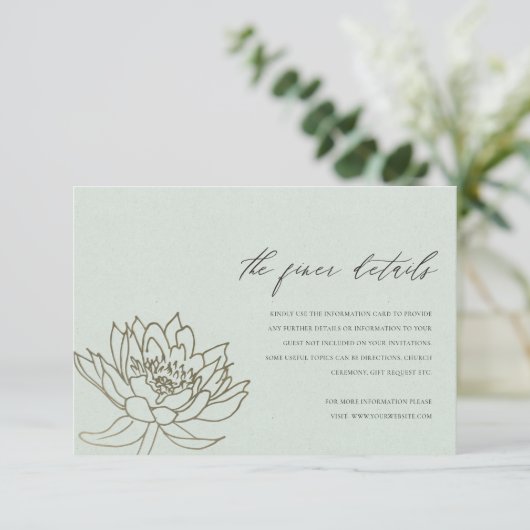 GLAMOROUS BLEKE BLAUWE SILVER LOTUS-INFORMATIE INFORMATIEKAARTJE (Staand voorkant)
