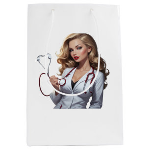 Glamorous Doctor with Heart Stethoscope - Elegant Medium Cadeauzakje