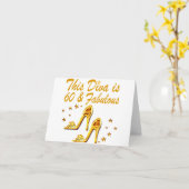 GLAMOROUS GOLD 60E BIRTHDAY KAART (Gele Bloem)