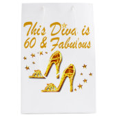 GLAMOROUS GOLD 60E BIRTHDAY MEDIUM CADEAUZAKJE (Voorkant)