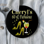 GLAMOROUS GOLD 60E BIRTHDAY RONDE BUTTON 6,0 CM (In situ)