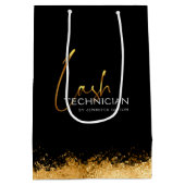 Glamorous Gold & Black Lash Tech Medium Cadeauzakje (Achterkant)
