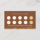 Glamorous Gold & Brown Lash Tech  Klantenkaartje (Achterkant)