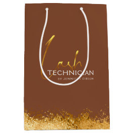 Glamorous Gold & Brown Lash Tech  Medium Cadeauzakje
