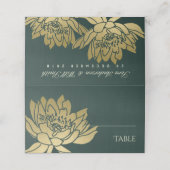 GLAMOROUS GOLD FAUX DARK GREEN LOTUS (Buitenkant ongevouwen)