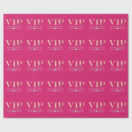 Glamorous Gold VIP op Hot Pink Cadeaupapier (Vlak)