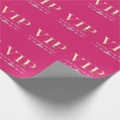 Glamorous Gold VIP op Hot Pink Cadeaupapier (Hoek)