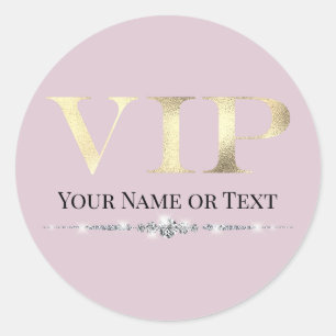 Glamorous Gold VIP op Roze Ronde Sticker
