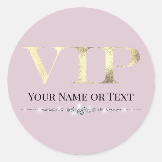 Glamorous Gold VIP op Roze Ronde Sticker (Voorkant)