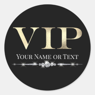 Glamorous Gold VIP op zwart Ronde Sticker