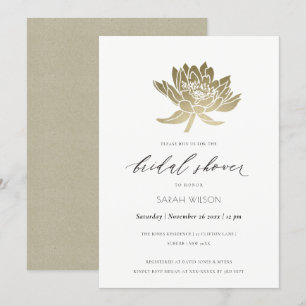 GLAMOROUS GOLD WHITE LOTUS FLORAL VRIJGEZELLENFEES KAART