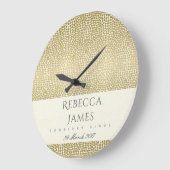 GLAMOROUS GOLD WHITE MOSAIC DOT DE DATUM-VERPLAATS GROTE KLOK (Hoek)