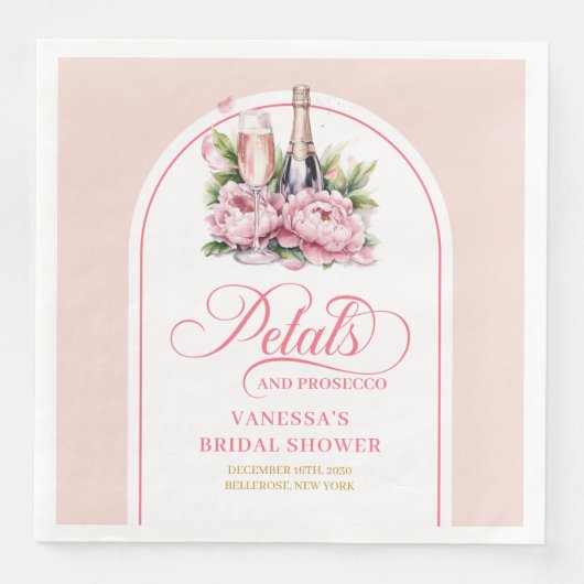 Glamorous Petals and Prosecco Bridal Napkins Set Servet (Voorkant)