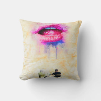 Glamorous Pink Lip Illustration Kussen