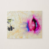  Glamorous Pink Lip Illustration Legpuzzel (Horizontaal)