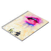  Glamorous Pink Lip Illustration Notitieboek (Linkerzijde)
