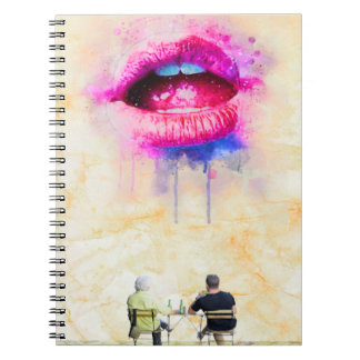 Glamorous Pink Lip Illustration Notitieboek