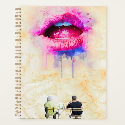 Glamorous Pink Lip Illustration Planner (Voorkant)
