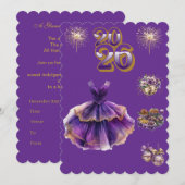 Glamorous Purple & Gold New Year 2026 Invitation (Devant / Derrière)