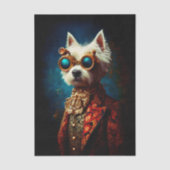 Glamorous Steampunk Westie Dog EZ6L Decoupage Tissuepapier (Voorkant)