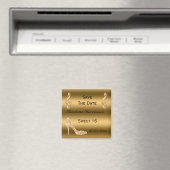 Glamorous Sweet 16 Save The Date Gold Stiletto Magneet (Insitu (Vaatwasser))