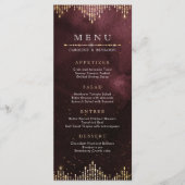 Glamour Art déco Bourgogne Menu de mariage Vintage (Devant)