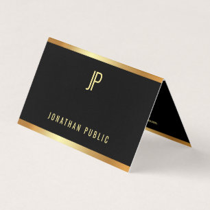Glamour Black en Gold Professional, elegant gevouw Visitekaartjes