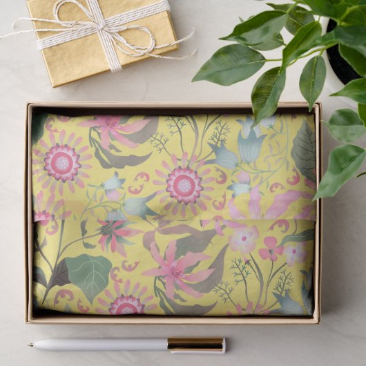 Glamour Bloem Geel Tissuepapier (Geschenk)