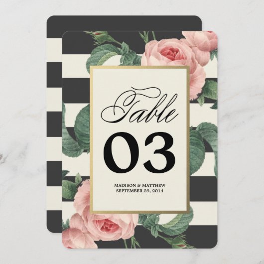 Glamour Botanique | Numéros de Table (Devant / Derrière)
