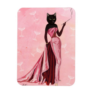 Glamour Cat in roze Magneet