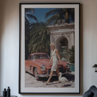 Glamour: Chique vrouw en klassieke auto