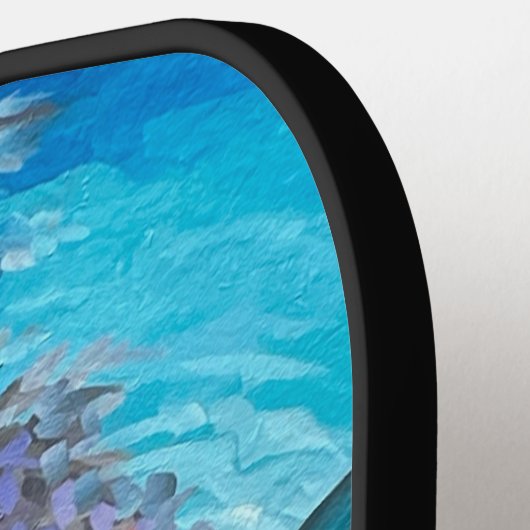 Glamour Chomp-Shark Breaking voor glanzende Parelt Pickleball Paddle (Links Detail)