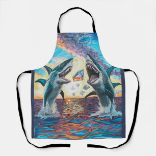 Glamour Chomp-Shark Breaking voor glanzende Parelt Schort