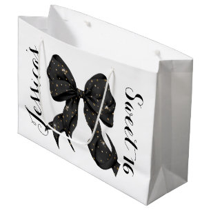 Glamour Coquette Zwart/Gouden Boog Groot Cadeauzakje