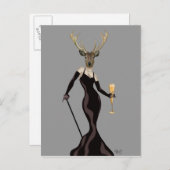 Glamour Deer in Black 2 Briefkaart (Voorkant / Achterkant)