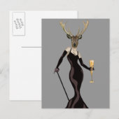 Glamour Deer in Black 3 Briefkaart (Voorkant / Achterkant)