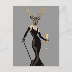 Glamour Deer in Black 3 Briefkaart