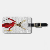 Glamour Deer in het rood Bagagelabel (Voorkant horizontaal)