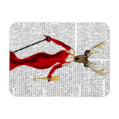 Glamour Deer in het rood Magneet (Horizontaal)
