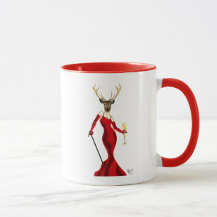 Glamour Deer in het rood Mok