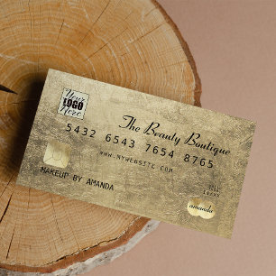 Glamour Elegant Zwart Goud Luxe Credit Kaart Logo Visitekaartje