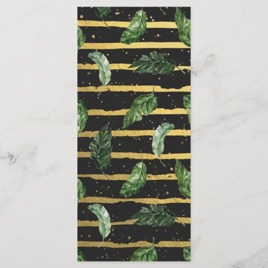 Glamour Été Verdure Menu Mariage tropical (Dos)