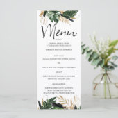 Glamour Été Verdure Menu Mariage tropical (Debout devant)