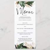 Glamour Été Verdure Menu Mariage tropical (Devant)