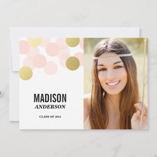 Glamour Faux Foil | Invitation de la fête de gradu (Devant)