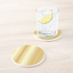 Glamour Faux Gold Blank Moderne Sjabloon Aangepast Zandsteen Onderzetter